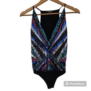 Express Sequin Bodysuit Size XS
